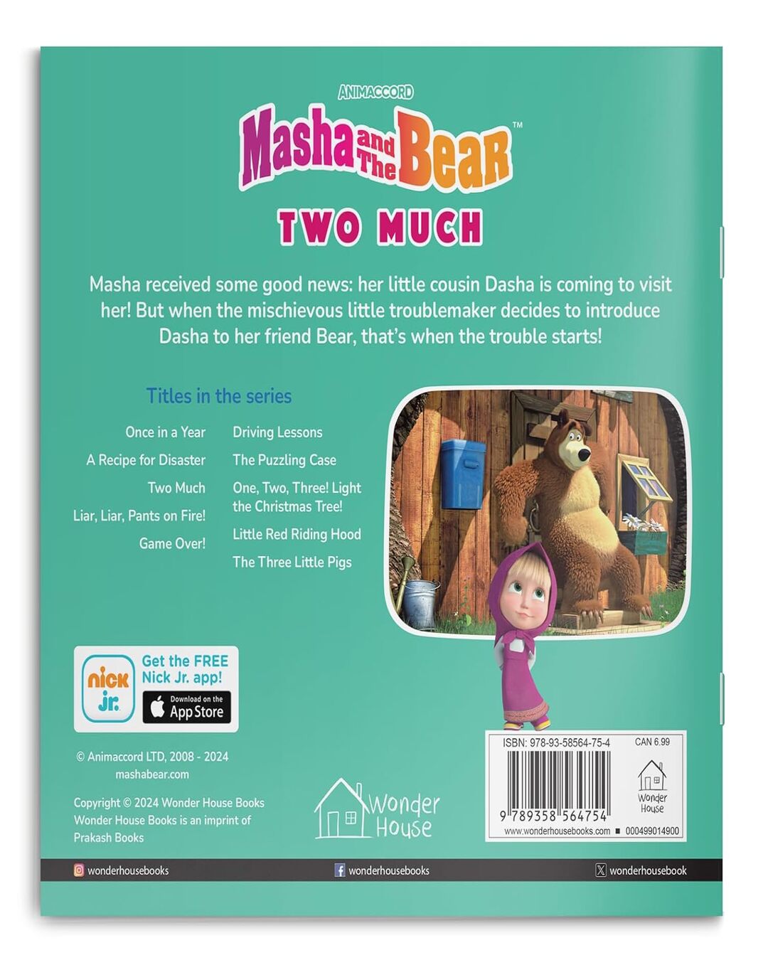 Masha and the Bear - Two Much (Story Book) by Wonder House Books [Paperback]
