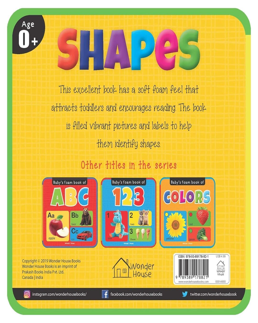 Babys Foam Book of Shapes (Babys Foam Books) by Wonder House Books [Board book]
