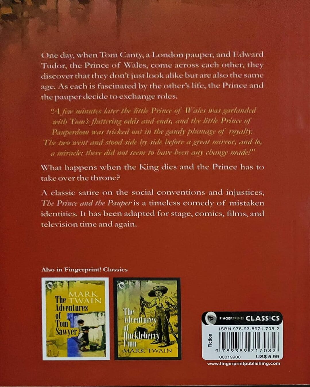 The Prince And The Pauper by M Twain [Paperback] - versoz.com