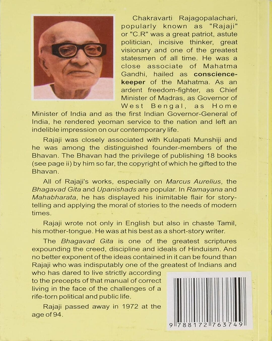 Bhagavad Gita (English) - C. Rajagopalachari by C. Rajagapalachari [Paperback] - versoz.com