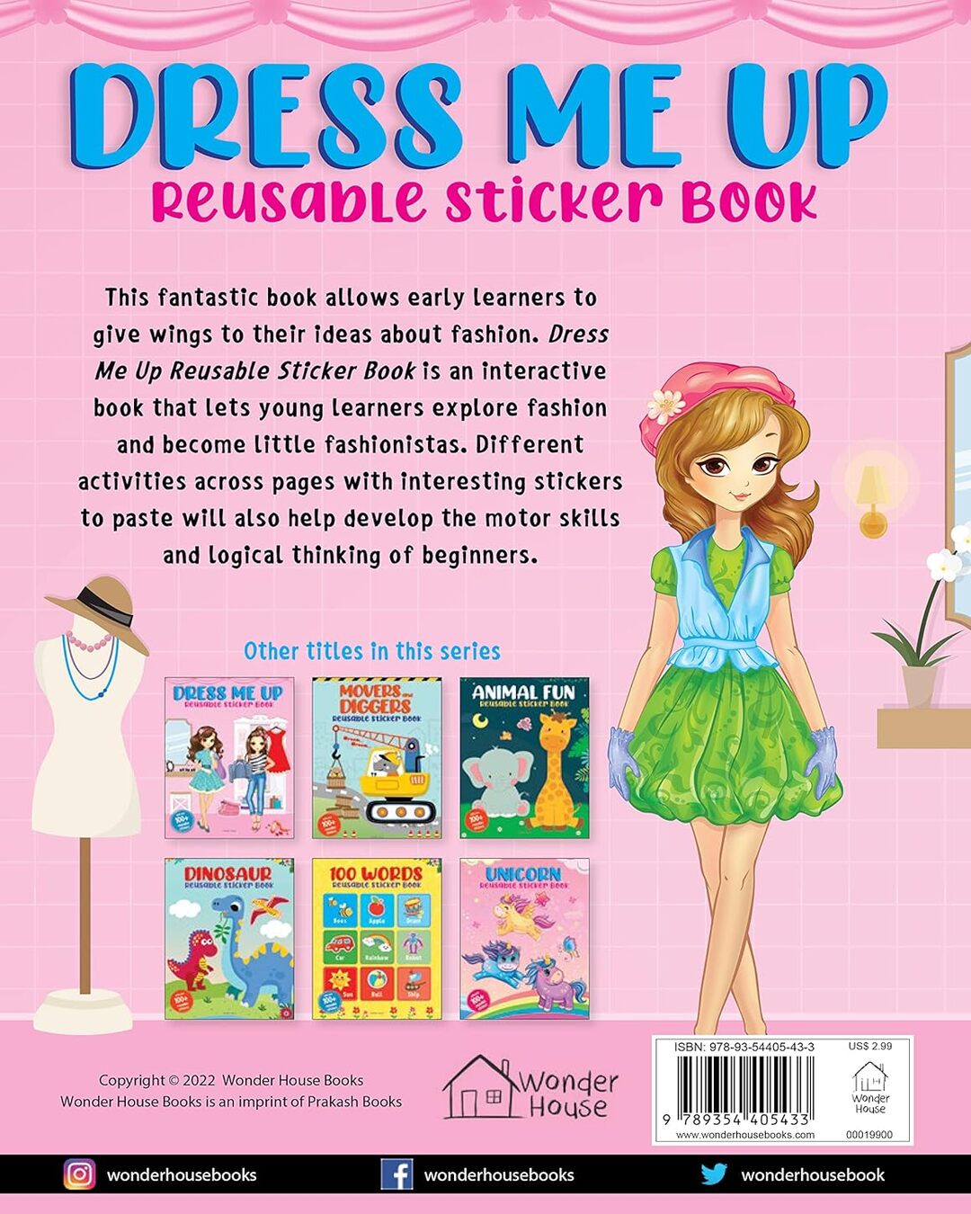 Dress Me Up Reusable Sticker Book For Children by Wonder House Books [Paperback]