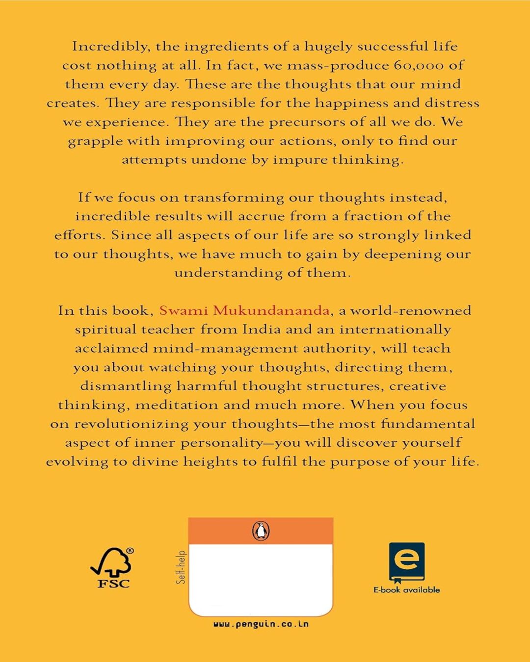 The Power Of Thoughts by Swami Mukundananda [Paperback] - versoz.com
