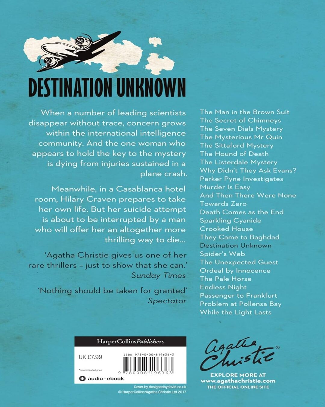 Destination Unknown by Agatha Christie [Paperback]