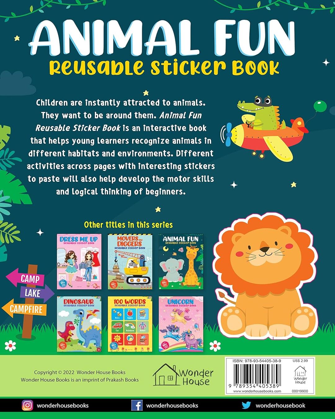 Animal Fun Reusable Sticker BookÂ For Children by Wonder House Books [Paperback]