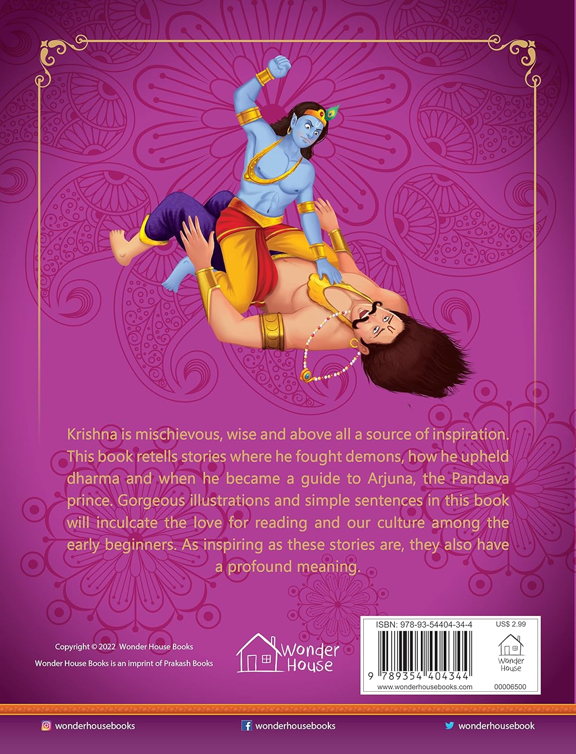 Tales From Krishna For Children: Tales From Indian Mythology by Wonder House Books [Paperback]