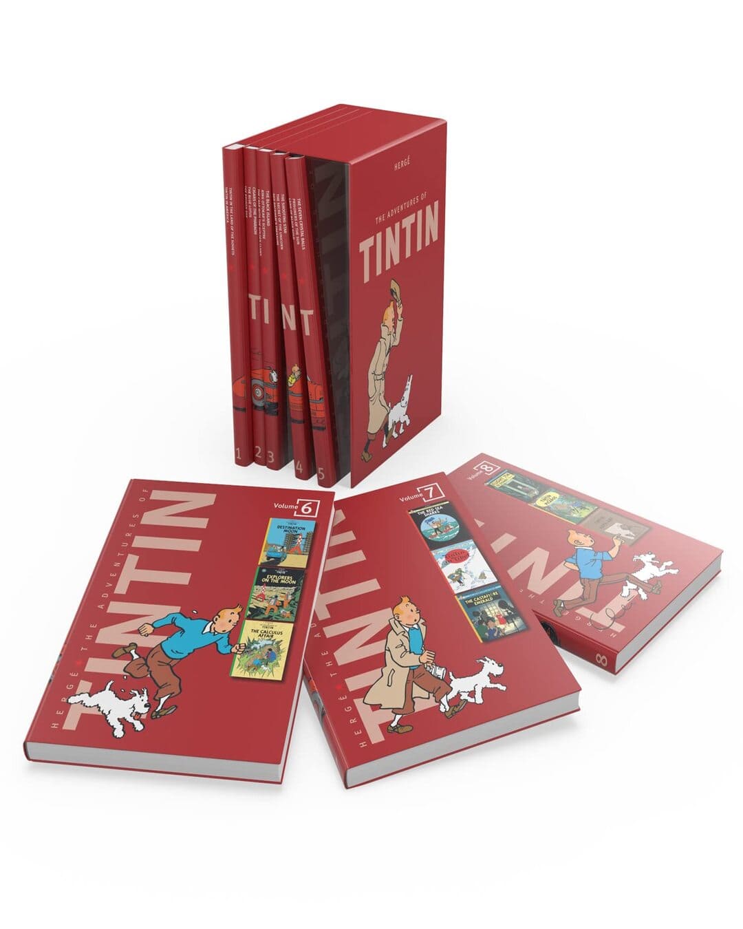 Tintin Box Set : Red (Set Of 8 Books) by Herge [Hardcover]