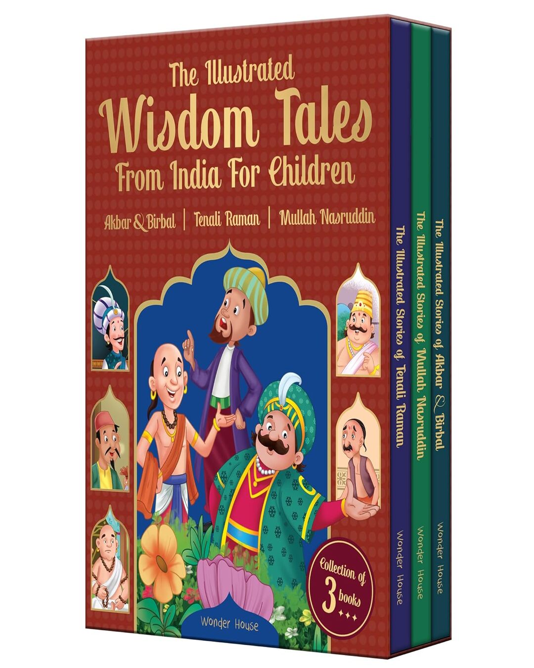 The Illustrated Wisdom Tales from India for Children (Boxed set of 3 Books)-Tenali Rama |Akbar and Birbal | Mulla Nasruddin  [Paperback]