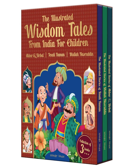 The Illustrated Wisdom Tales from India for Children (Boxed set of 3 Books)-Tenali Rama |Akbar and Birbal | Mulla Nasruddin  [Paperback]