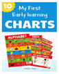 Early Learning Educational 10 Charts Boxset For Kids : Perfect For Homeschooling, Kindergarten and Nursery Students (11.5 Inches X 17.5 Inches) ... Fruits, Vegetables, Opposites, My Body Parts [Paperback]