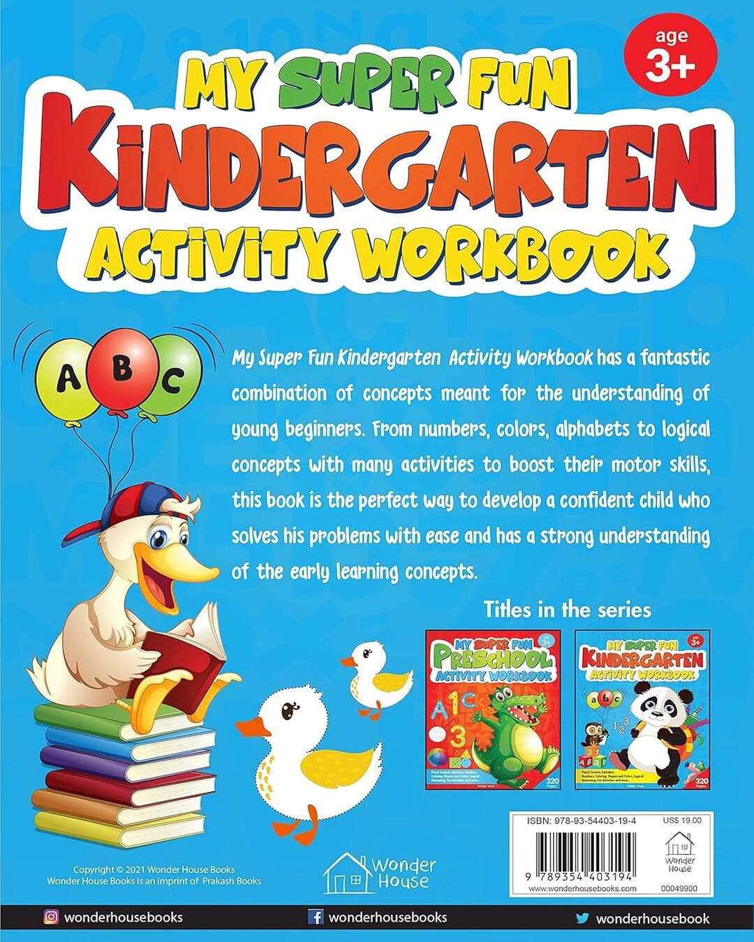 My Super Fun Kindergarten Activity Workbook by Wonder House Books [Paperback]