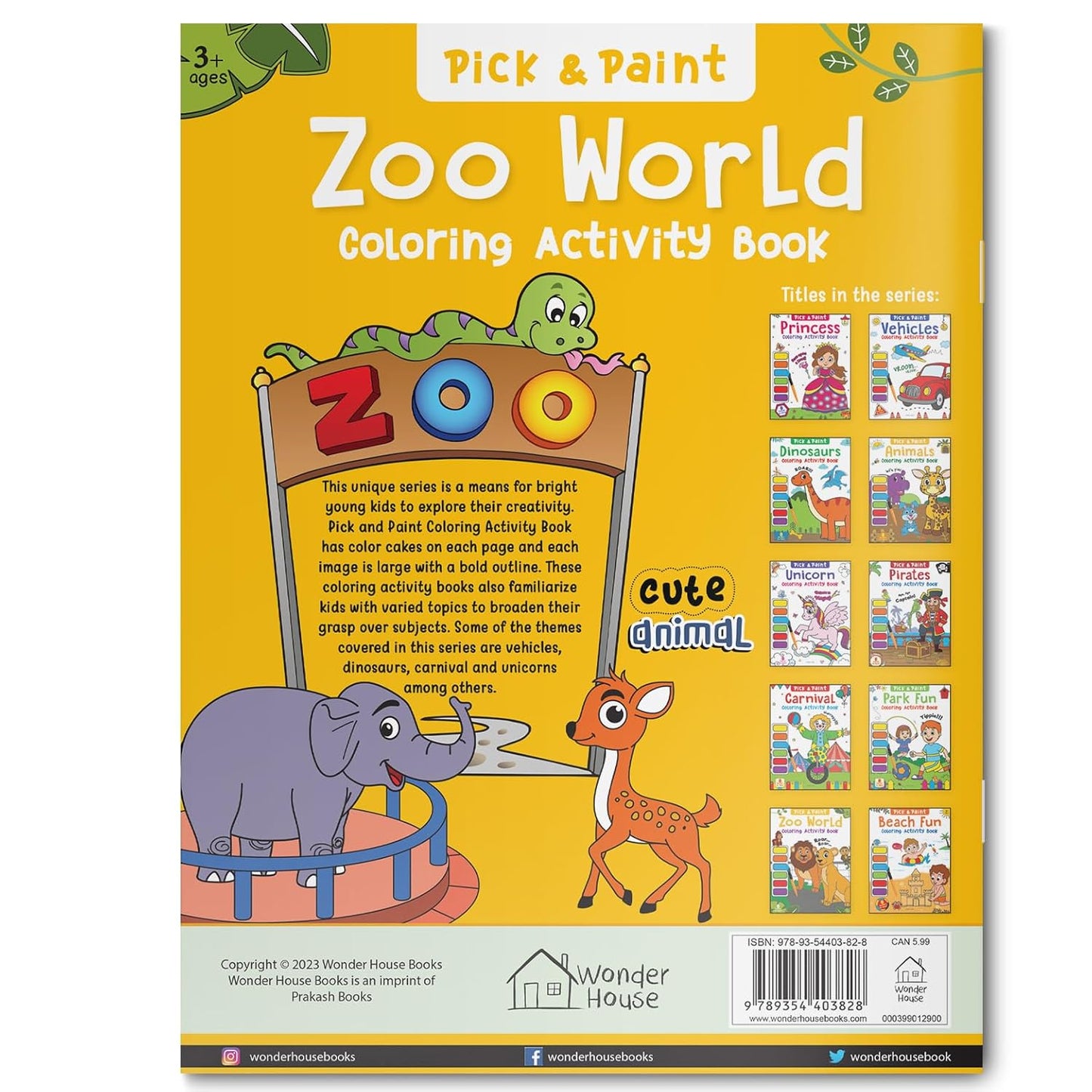 Pick and Paint Coloring Activity BookÂ For Kids: Zoo World by Wonder House Books [Paperback]