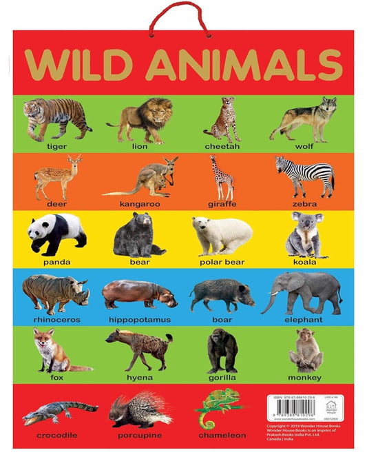 Wild Animals - Early Learning Educational Posters : Perfect For Kindergarten, Nursery and Homeschool by Wonder House Books [Paperback]