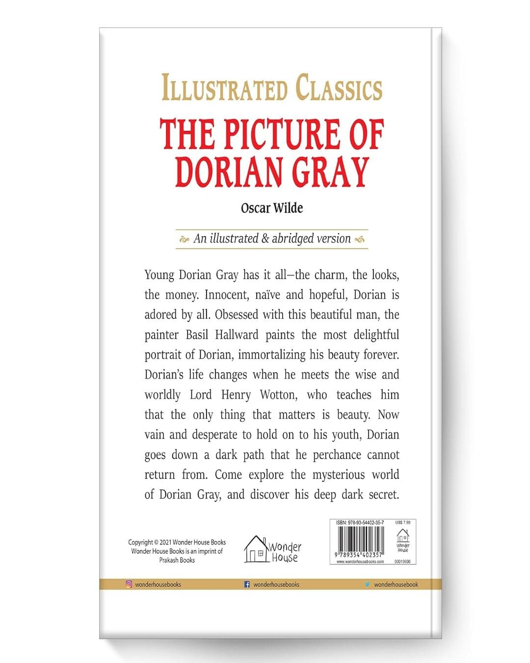The Picture of Dorian Gray : Illustrated Abridged Children Classic English Novel by Oscar Wilde [Hardcover]