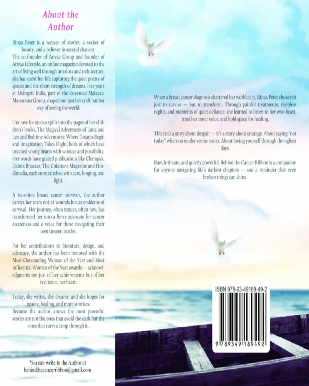 Behind The Cancer Ribbon by Rinaa Peter [Hardcover]