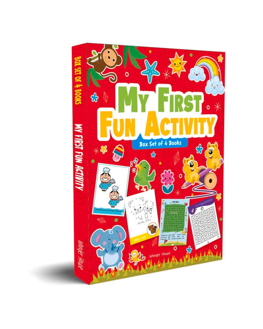 My First Fun Activity Boxset of 4 Books: Spot the Difference, Mazes, Word Search & Dot to Dot by Wonder House Books [Paperback]