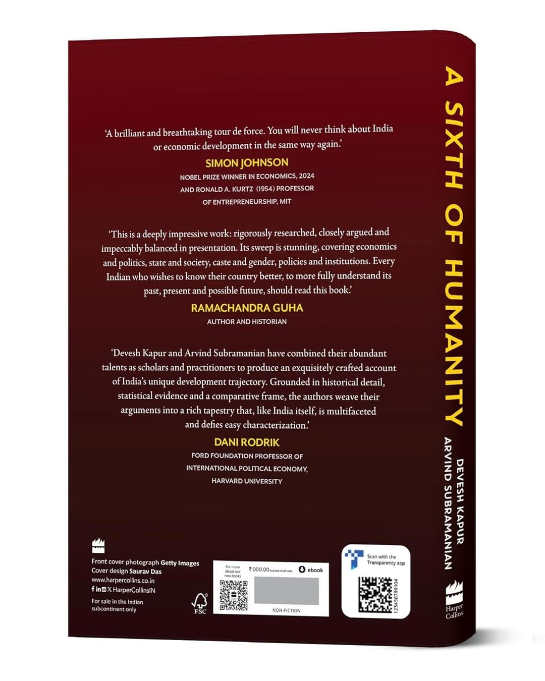 A Sixth of Humanity : Independent India's Development Odyssey by Arvind Subramanian & Devesh Kapur [Hardcover]