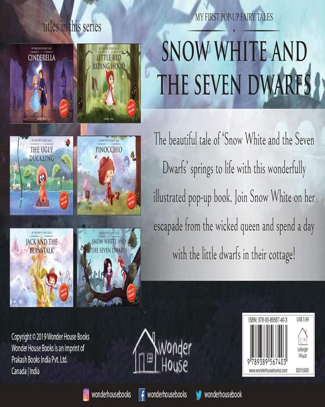My First Pop Up Fairy Tales - Snow White and the Seven Dwarfs : Pop Up Books For Children by Wonder House Books [Hardcover]