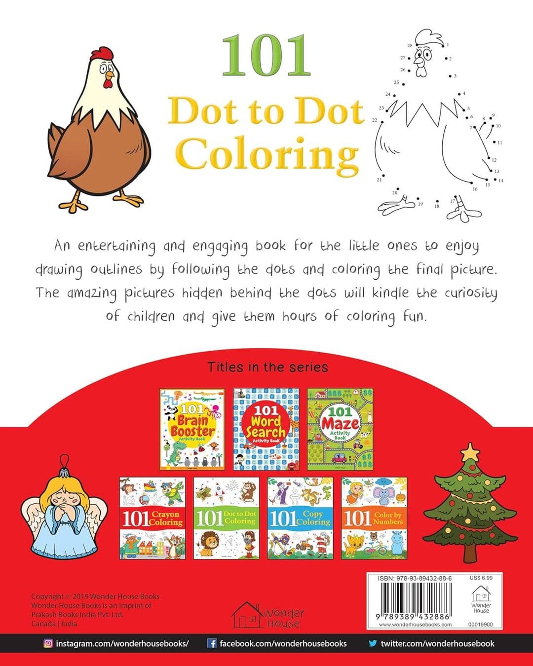 101 Dot to Dot Coloring by Wonder House Books [Paperback]