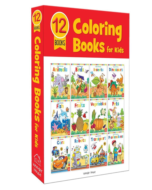 Colouring Books Boxset: Pack of 12 Copy Colour Books For Children by Wonder House Books [Paperback]