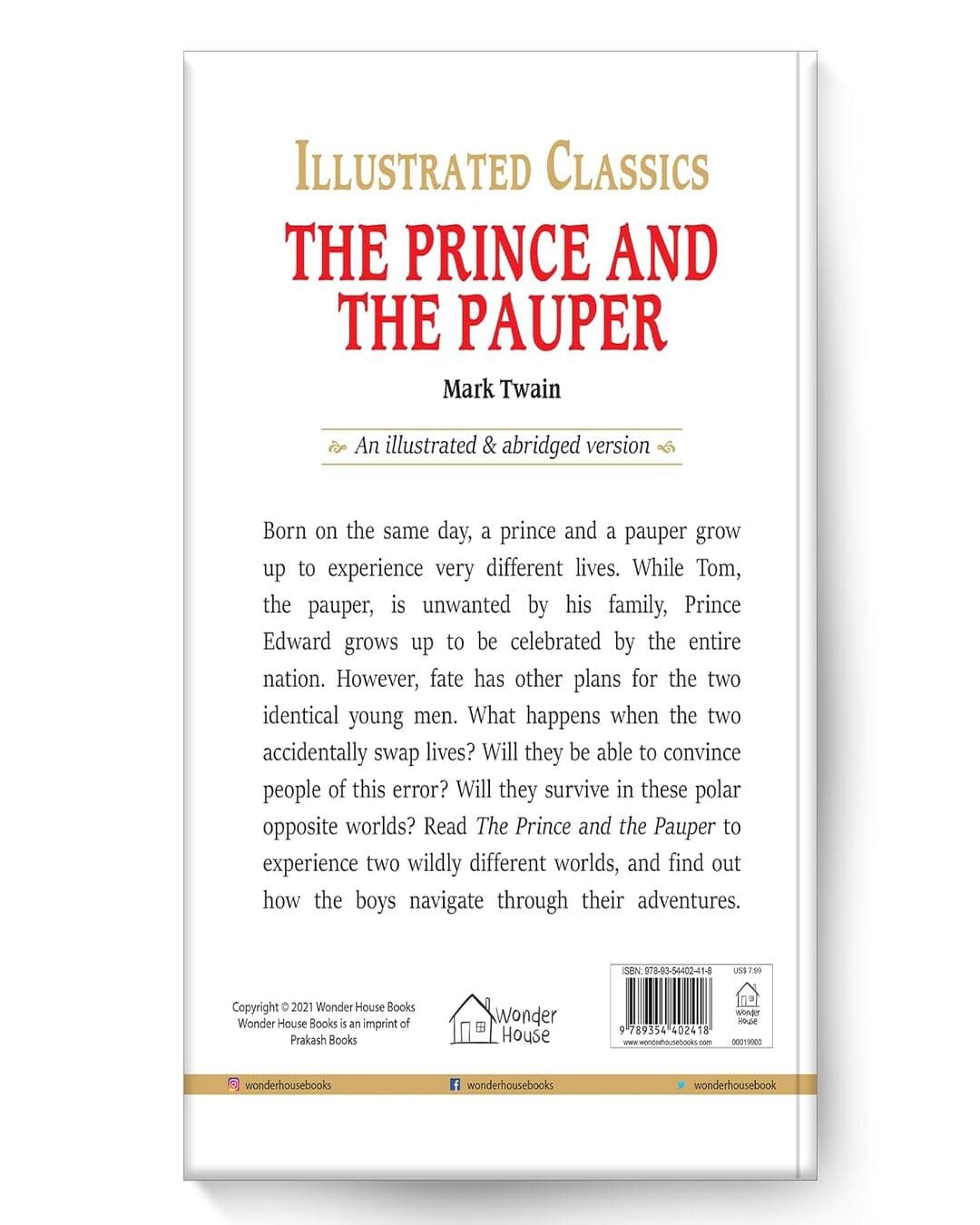 The Prince and the Pauper : Illustrated Abridged Children Classic English Novel by Mark Twain [Hardcover]