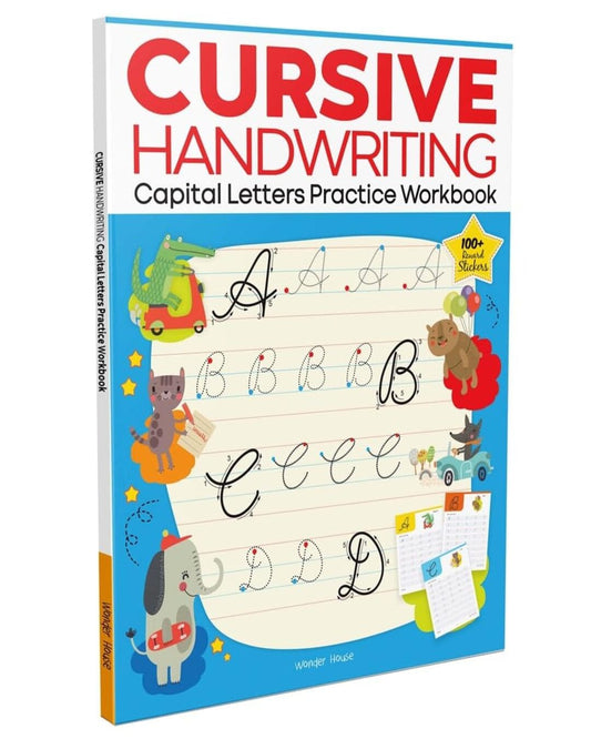 Cursive Handwriting - Capital Letters: Practice Workbook For Children by Wonder House Books [Paperback]