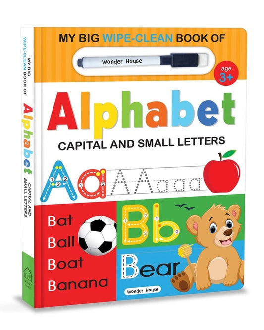 My Big Wipe And Clean Book of Alphabet for Kids : Capital And Small Letters by Wonder House Books  [Board Book]