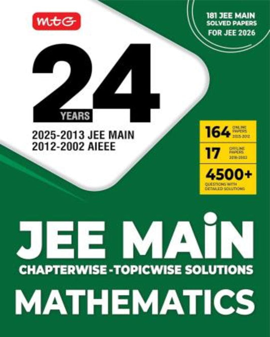 24 Years JEE Main Chapterwise Topicwise Solutions Mathematics (181 JEE Main Solved Papers JEE 2026) - versoz.com
