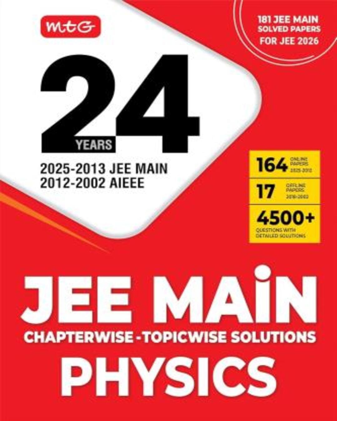 24 Years JEE Main Chapterwise Topicwise Solutions Physics (181 JEE Main Solved Papers JEE 2026) - versoz.com