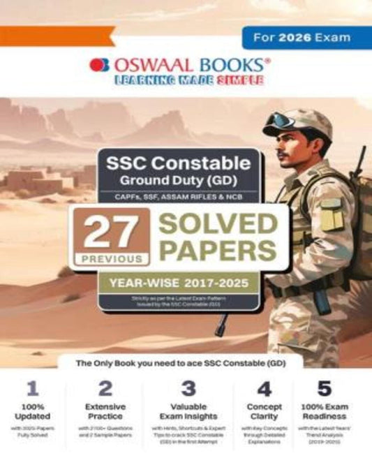 SSC Constable Ground Duty (GD) 27 Previous Solved Papers Year-Wise 2017 to 2025 (For 2026 Exam) - versoz.com