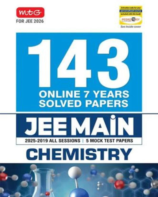 143 Online 7 Years Solved Papers JEE Main Chemistry (For JEE 2026) - versoz.com