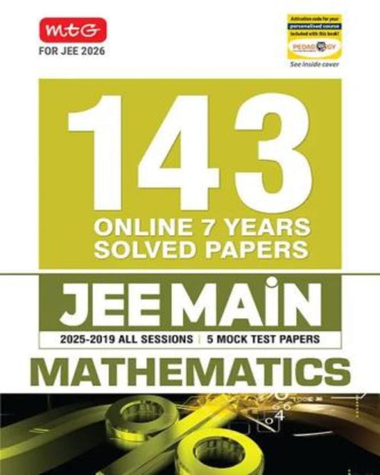 143 Online 7 Years Solved Papers JEE Main Mathematics (For JEE 2026) - versoz.com
