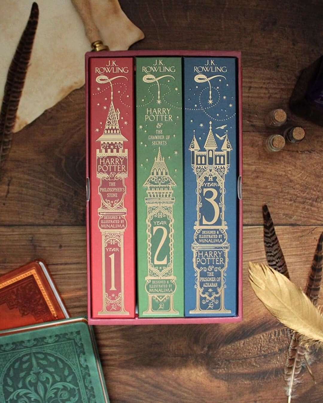 Harry Potter 1-3 Box Set: MinaLima Edition by J K ROWLING [HARD BACK] - versoz.com