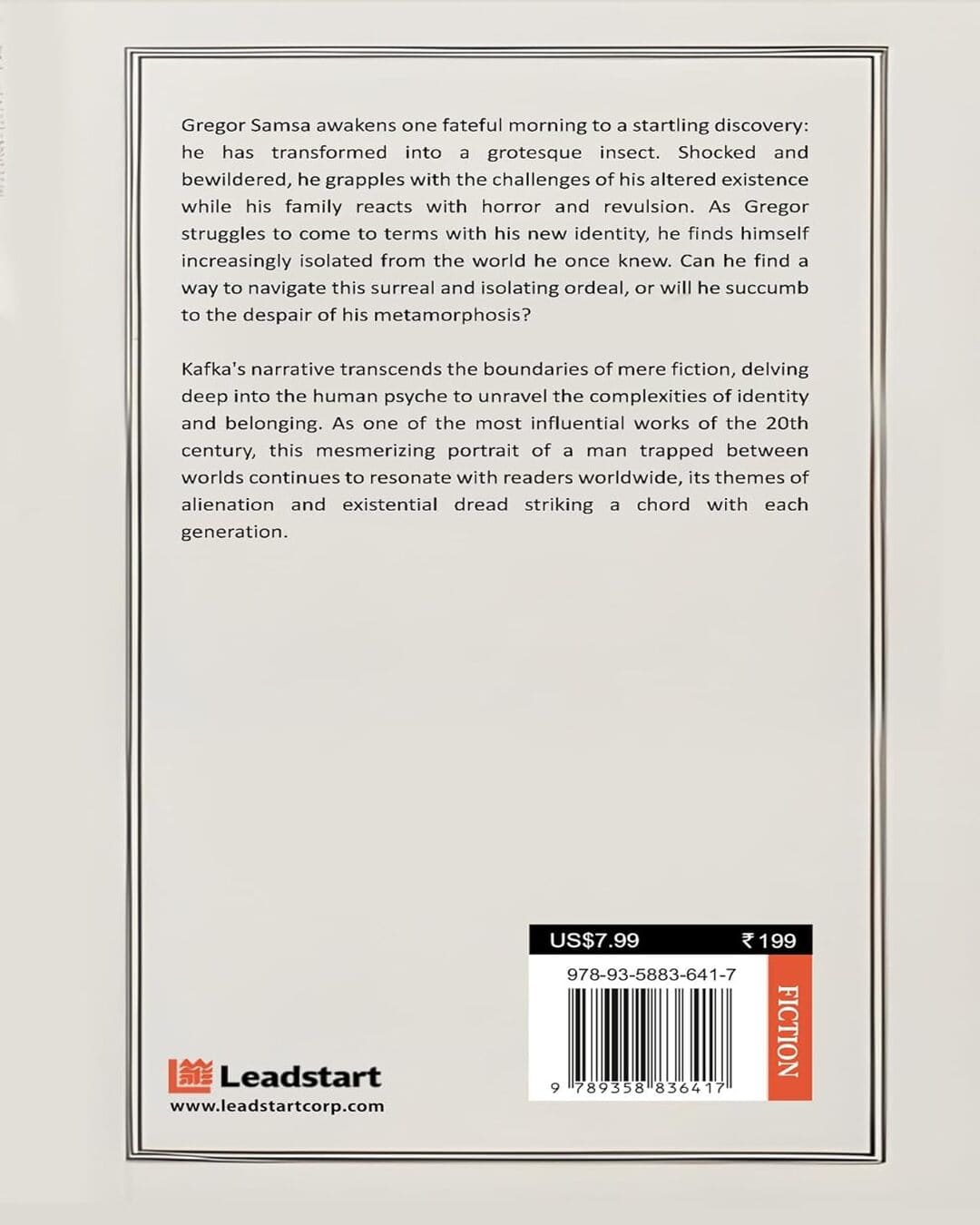 Metamorphosis by Franz Kafka [Paperback]