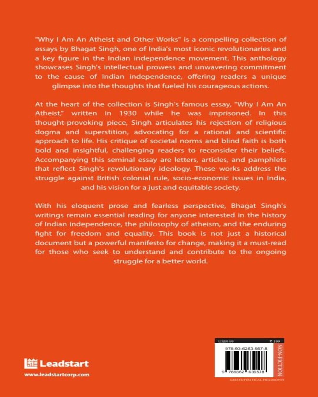 Why I am an Atheist and Other Works by Bhagat Singh [Paperback]