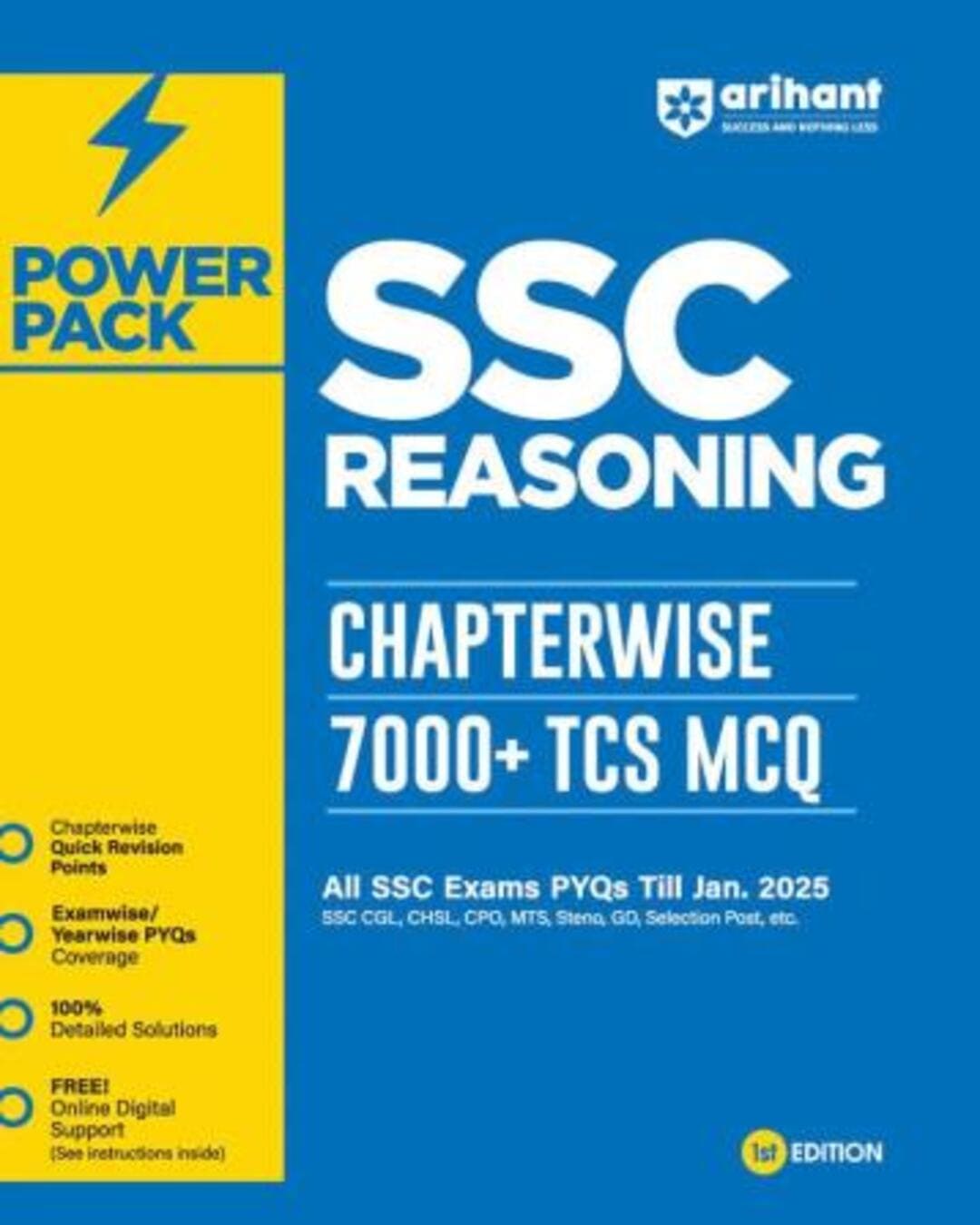 Power Pack SSC Reasoning Chapterwise 7000 + TCS MCQ (All SSC Exams PYQs Till Jan. 2025) - versoz.com
