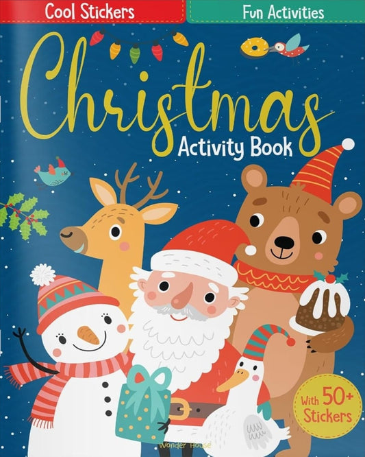 Festive Fun Christmas Activity Book with Stickers by Wonder House Books [Paperback]