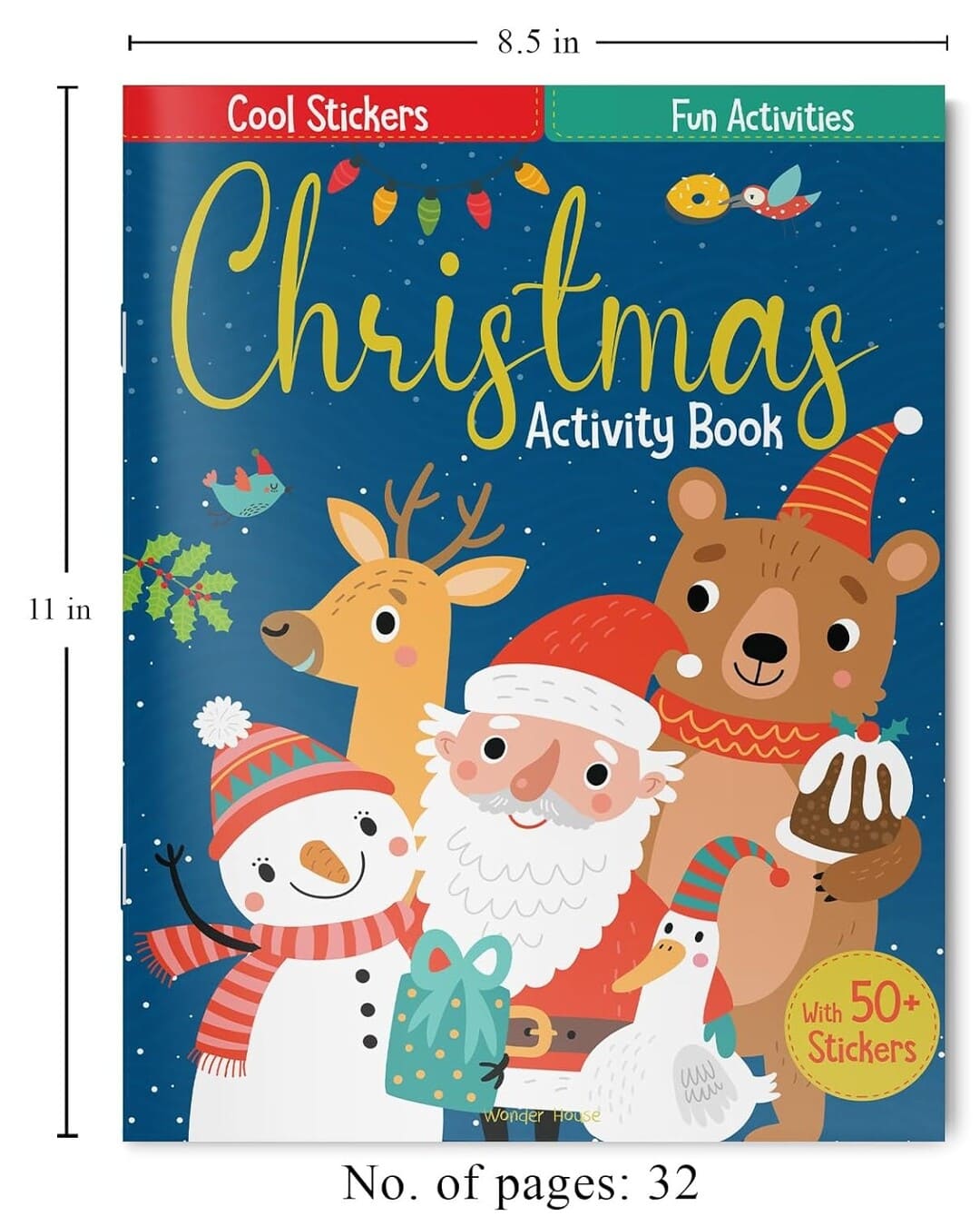 Festive Fun Christmas Activity Book with Stickers by Wonder House Books [Paperback]